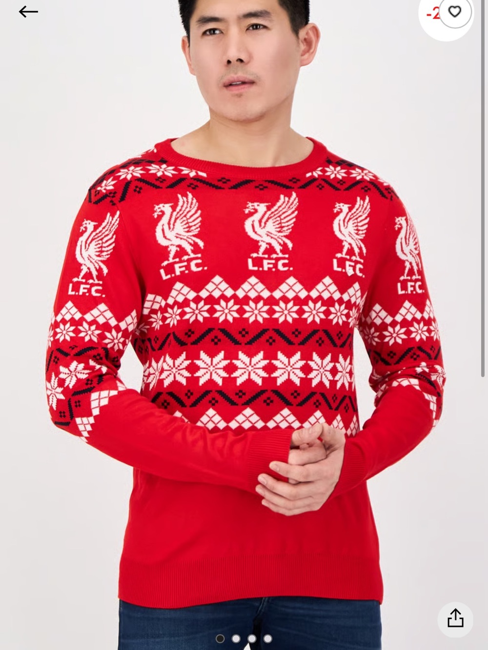 Liverpool Crew Neck Allovert Print Christmas Sweater